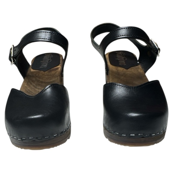 Sandgrens Victoria Classic Black Leather Clog Sandals Sz 7 - Picture 2 of 10